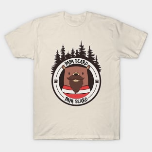 Papa Beard! Bear with Beard Funny Fathers Day T-Shirt